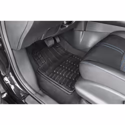 WALSER 28058 Floor mat set Rubber Front and Rear 4 black Universal fit