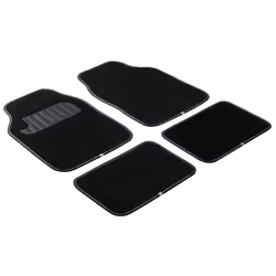 Floor mat set; WALSER; The Color; PP (Polypropylene), Polyester Front and Rear 4 black, white Universal fit 68 x 44, 33 x 44