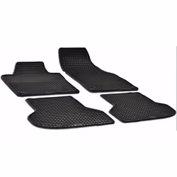 Floor mat set; WALSER; Rubber Front and Rear 4 black Tailored; for AUDI