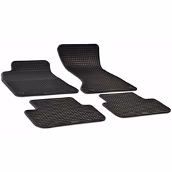 Floor mat set; WALSER; Rubber Front and Rear 4 black Tailored; for AUDI