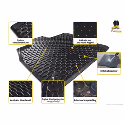 WALSER 50328 Floor mat set Rubber Front and Rear 4 black Tailored TOYOTA: Aygo
