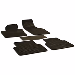 Floor mat set; WALSER; Rubber Front and Rear 5 black Tailored; for VOLKSWAGEN, VW