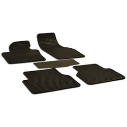 WALSER 50730 Floor mat set Rubber Front and Rear 5 black Tailored VOLKSWAGEN: Tiguan II, Tiguan I