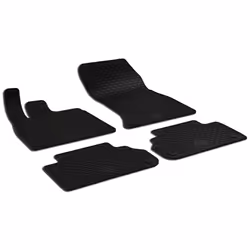 Floor mat set; WALSER; Rubber Front and Rear 4 black; for AUDI