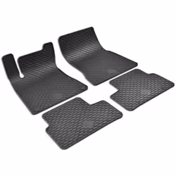 Floor mat set; WALSER; Rubber Front and Rear 4 black Tailored; for MERCEDES-BENZ