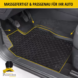WALSER 50908 Floor mat set Waterproof Rubber Front anthracite/black Tailored