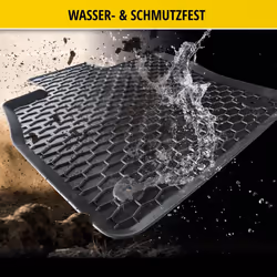 WALSER 50908 Floor mat set Waterproof Rubber Front anthracite/black Tailored