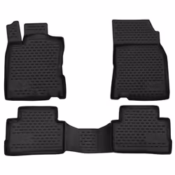 Floor mat set; WALSER; XTR; Rubber Front and Rear black Tailored; for NISSAN