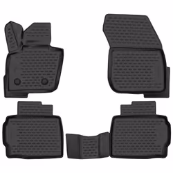 Floor mat set; WALSER; XTR; Rubber Front and Rear black Tailored; for FORD