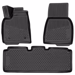 Floor mat set; WALSER; XTR; Rubber Front and Rear black Tailored; for TESLA