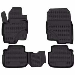 Floor mat set; WALSER; XTR; Rubber Front and Rear black Tailored; for MITSUBISHI