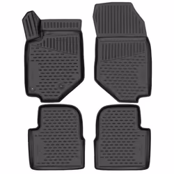 Floor mat set; WALSER; XTR; Rubber Front and Rear black Tailored; for PEUGEOT