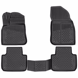 Floor mat set; WALSER; XTR; Rubber Front and Rear black Tailored; for VW