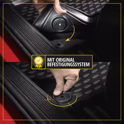 WALSER XTR 75252 Floor mat set Waterproof Rubber Front and Rear black Tailored