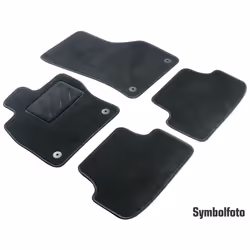 Floor mat set; WALSER; Textile Front and Rear 4 black Tailored; for VOLKSWAGEN, VW