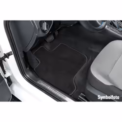WALSER 80423 Floor mat set Textile Front and Rear 4 black Tailored