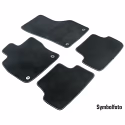 Floor mat set; WALSER; Textile Front and Rear 4 black; for VOLKSWAGEN, VW
