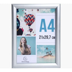 Exacompta Wall Snap Frame Poster Holder Aluminium A4 Crystal (Pack 1)
