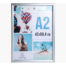 Exacompta Wall Snap Frame Poster Holder Aluminium A2 Crystal (Pack 1)