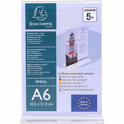 Exacompta A6 Portrait Stand Up Literature Holder Clear - 86158D