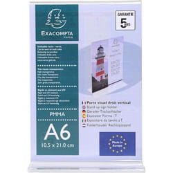 Exacompta A6 Portrait Stand Up Literature Holder Clear - 86158D