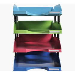 Exacompta 1131928SETD desk tray/organizer Plastic Blue, Green, Light Blue, Red