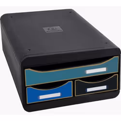 Exacompta NeoDeco Small Box Mini 3 Drawer Unit 347x278x130mm Assorted