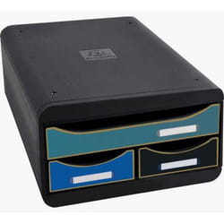 Exacompta NeoDeco Small Box Mini 3 Drawer Unit 347x278x130mm Assorted