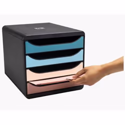 Exacompta Skandi big box 4 drawer filing module - assorted colours - new - Additional view 5