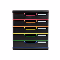 Exacompta 301914D desk tray/organizer Polystyrene Black, Multicolour