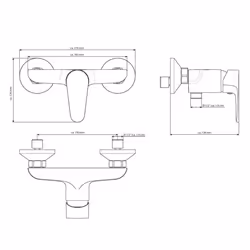 EISL Shower Mixer Bath Tap Bath Mixer Tap Mixer Shower Tap CLAUDIO Chrome - Additional view 3