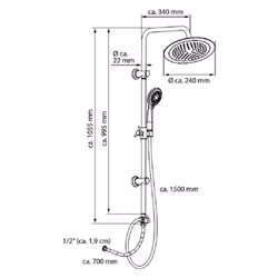 EISL Overhead Shower Set Bath Tap Shower Mixer Screwing or Sticking Chrome