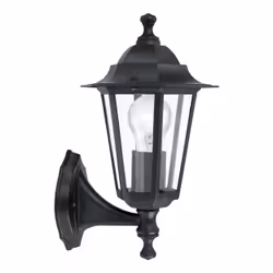 EGLO LATERNA 4, Outdoor wall lighting, Black, Glass, IP44, I, Transparent