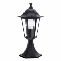 EGLO LATERNA 4, Outdoor pedestal/post lighting, Black, Glass, IP44, I, Transparent