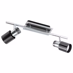 EGLO 30833, Surfaced lighting spot, GU10, 2 bulb(s), LED, 3000 K, Black, Nickel