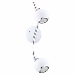 EGLO 31002, Surfaced lighting spot, GU10, 2 bulb(s), LED, 3000 K, Silver, White