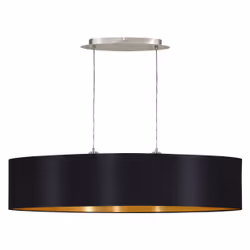 EGLO Maserlo, Flexible mount, Black, Gold, Nickel, Black, Gold, Fabric, Steel, Fabric, Indoor