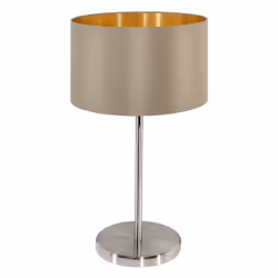 EGLO Maserlo, Gold, Nickel, Taupe, Fabric, Steel, Bedroom, Living room, IP20, II, ENEC