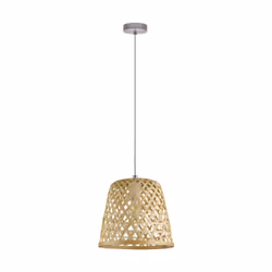 EGLO Kirkcolm, Cream, Nickel, Nickel, Wood, Wood, Round, Indoor