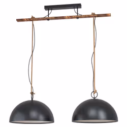 EGLO Hodsoll, Flexible mount, Black, Brown, Black, Steel, Wood, Round, Indoor