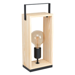 EGLO Famborough table lamp E27 40 W Black, Wood