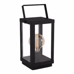 EGLO Bradford 1, Black, Transparent, Glass, Steel, Bedroom, Dining room, Living room, IP20, II, E27