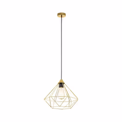 EGLO Tarbes, Hard mount, Brushed steel, Brass, Steel, Living room, Black