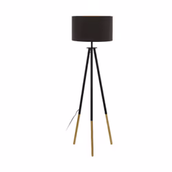 EGLO Bidford, Black, Wood, Bedroom, Living room, Steel, II, E27, 1 bulb(s)