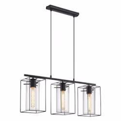 EGLO Loncino, Flexible mount, Black, Transparent, Steel, Glass, Rectangular