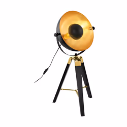 EGLO Covaleda, Black, Gold, Living room, Steel, Wood, E27, 1 bulb(s), 60 W
