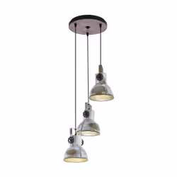 EGLO 49647, Black, Platinum, Zinc, Steel, Wood, Black, Indoor, I, 3 bulb(s)