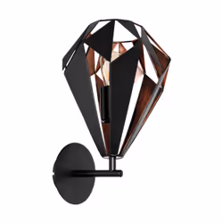 EGLO Carlton 1, Surfaced, E27, Black, Copper