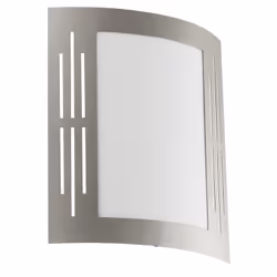 EGLO City, Outdoor wall lighting, Stainless steel, Plastic, Stainless steel, IP33, Entrance, I