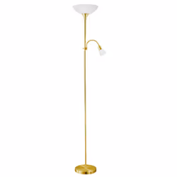 EGLO Up 2, Brass, White, Bedroom, Living room, Glass, Plastic, Steel, IP20, II, E27
